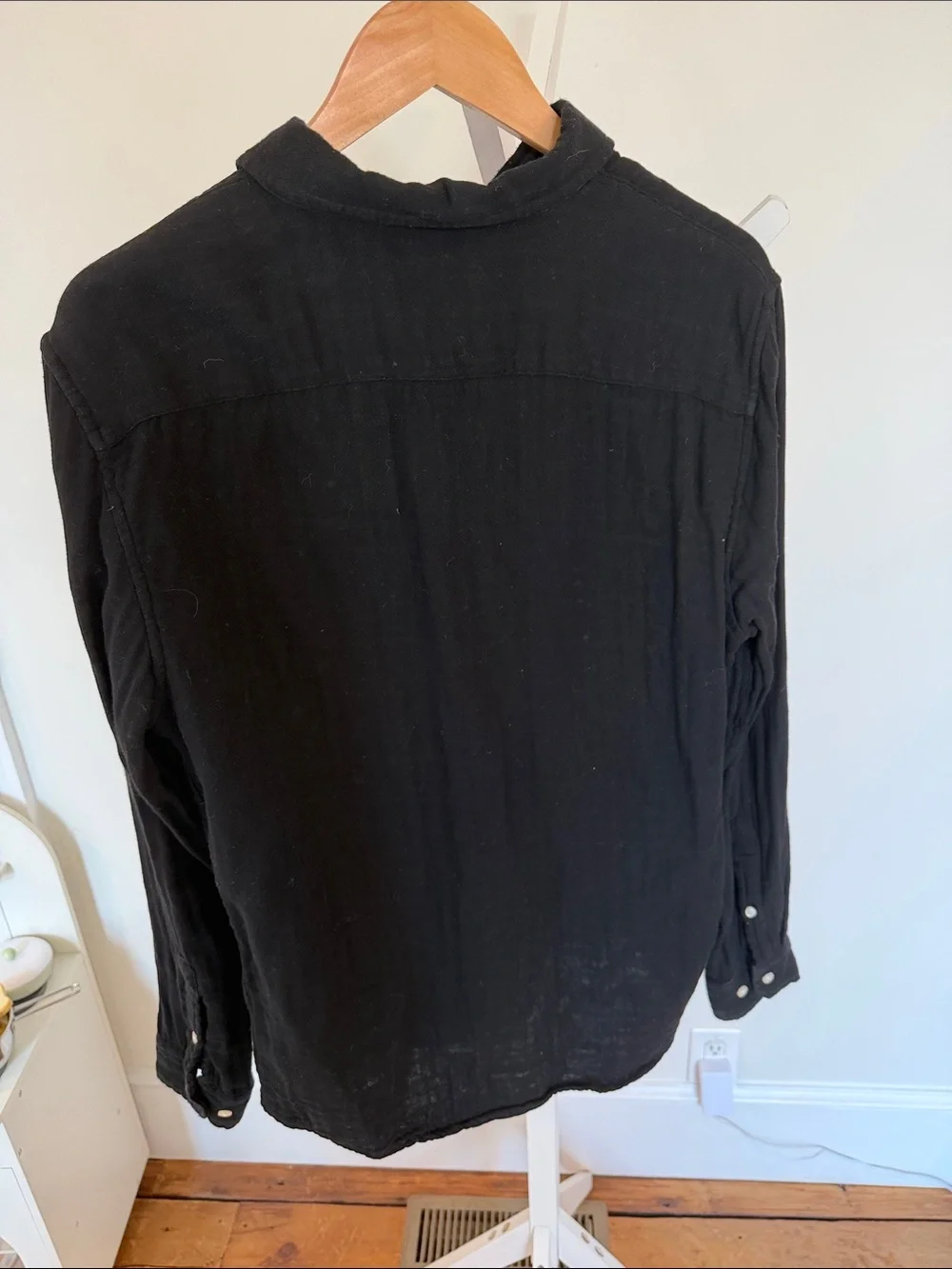 Banana Republic Black Long-Sleeve Button-Down Shirt